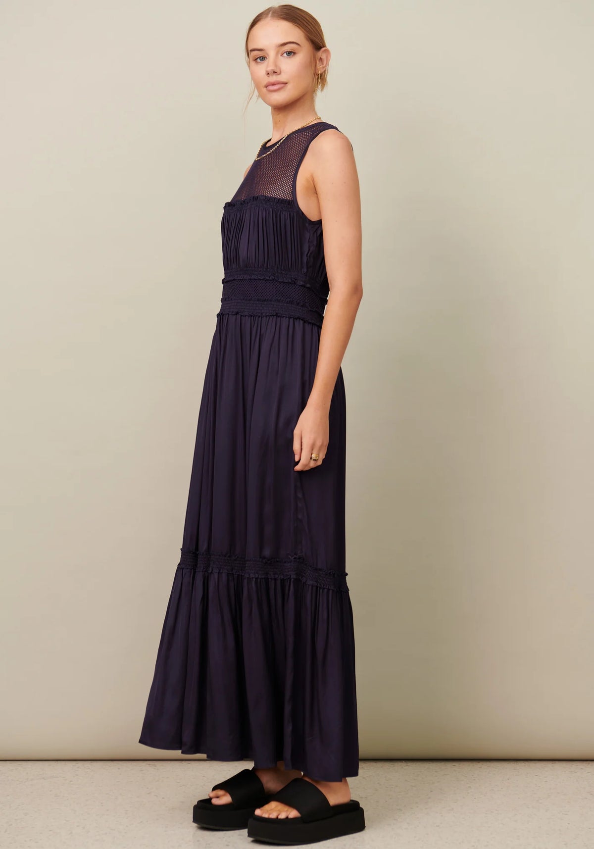 Pol CLEARANCE Lara Tiered Dress - Ink