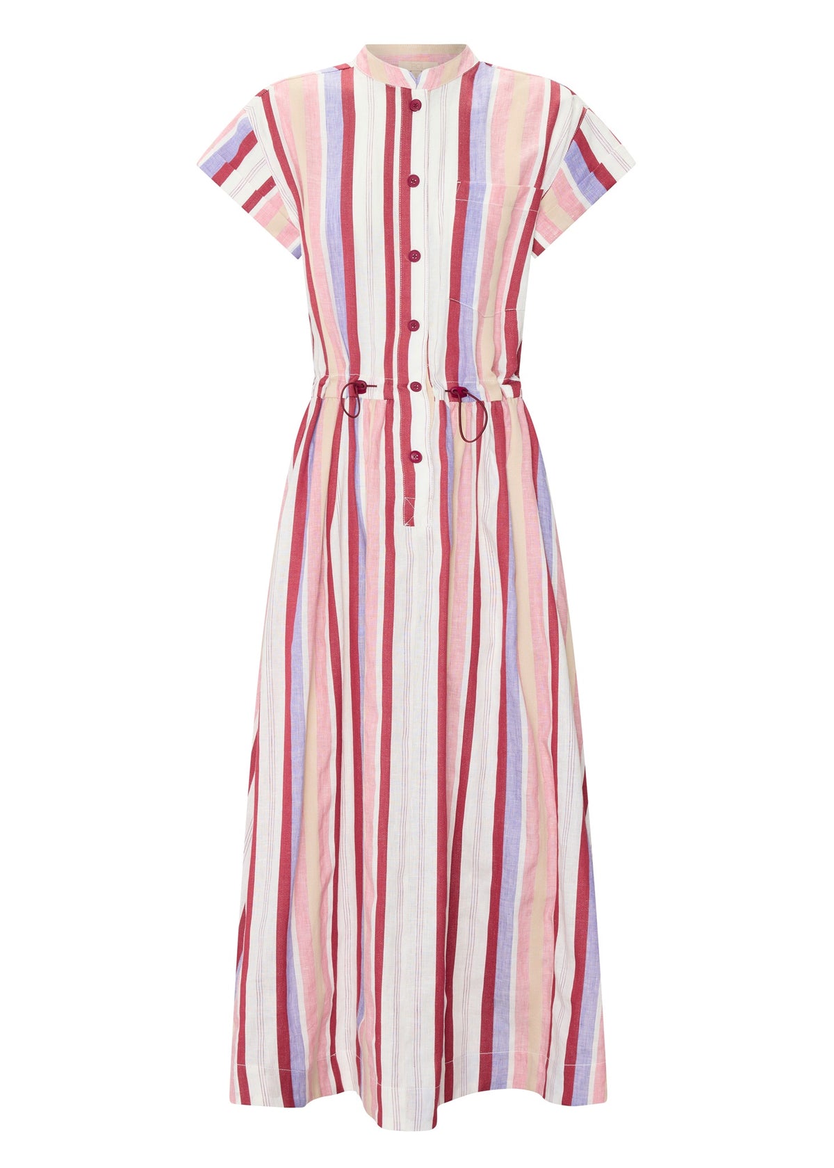 CLEARANCE Kai Shirt Dress - Red Multi Stripe