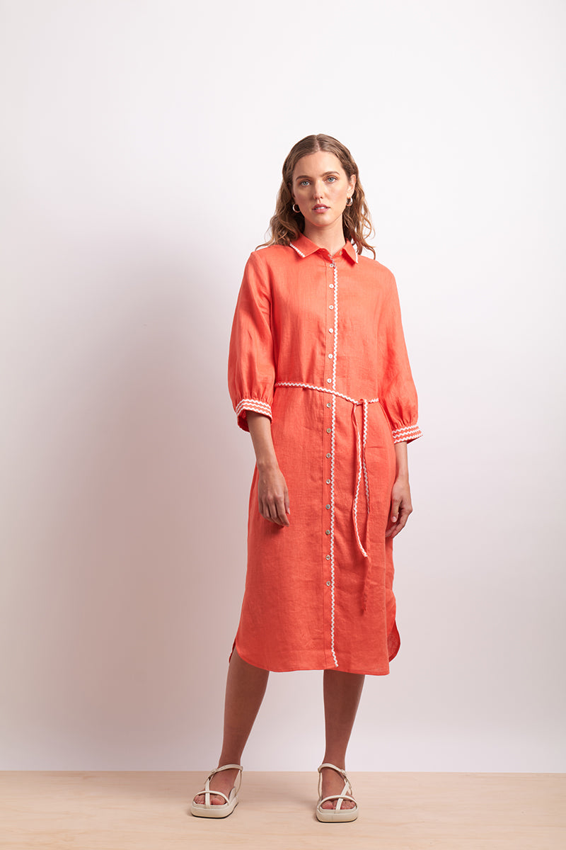 Ric Rac Shirt Dress - Calypso
