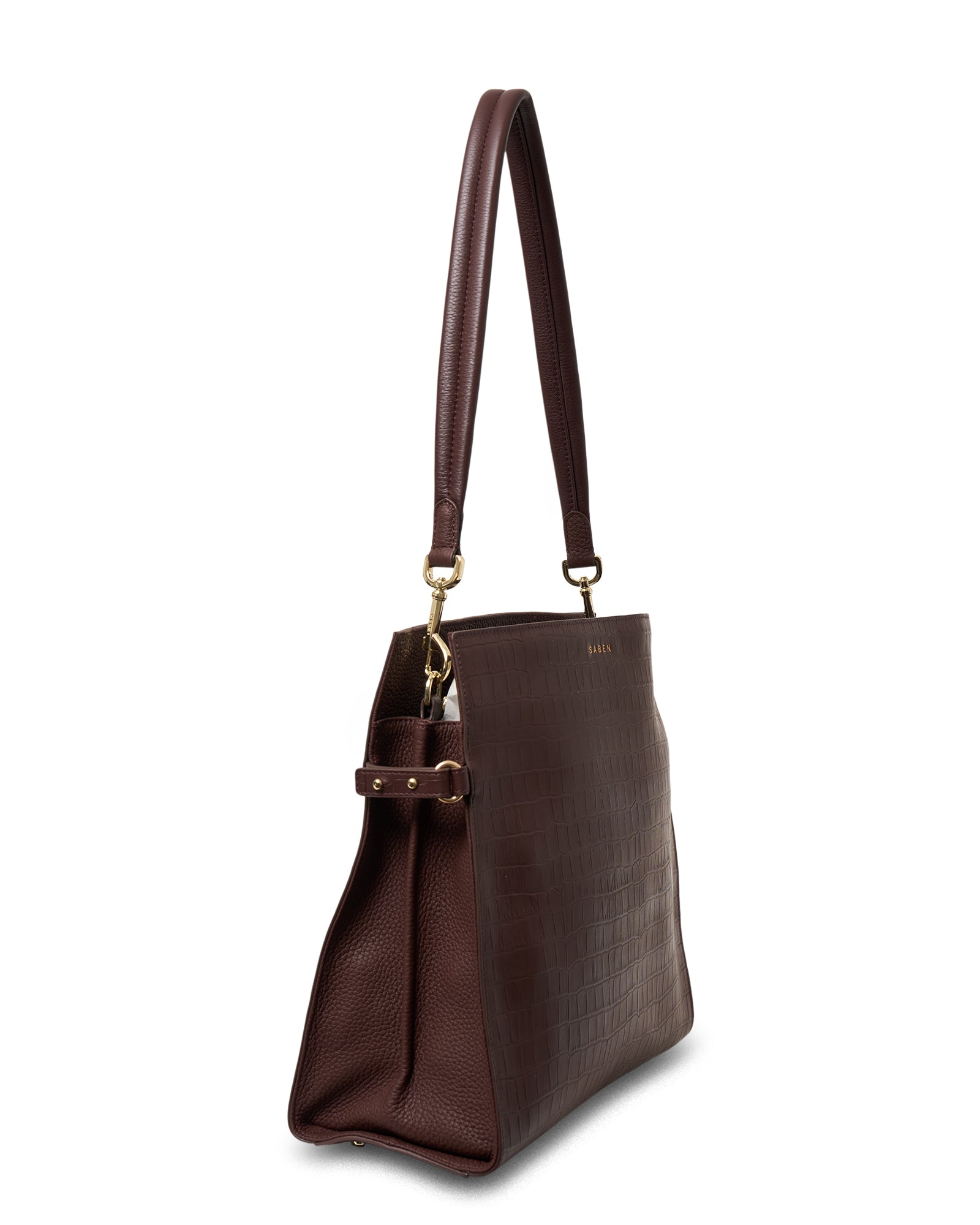 Beatrice Shoulder Bag - Espresso Croc
