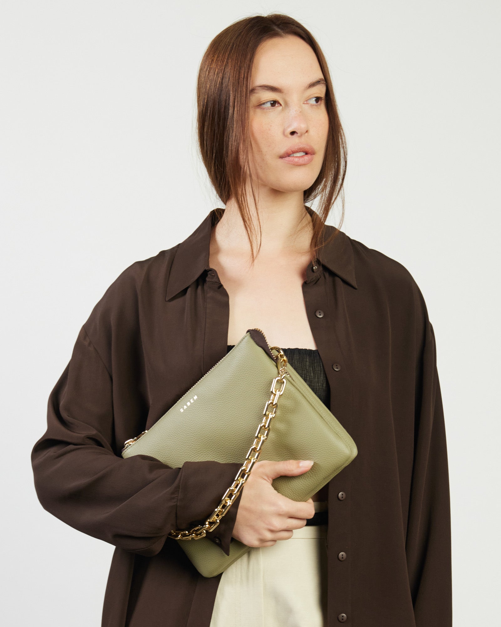 Matilda Crossbody Bag - Eucalyptus + Chunky Chain
