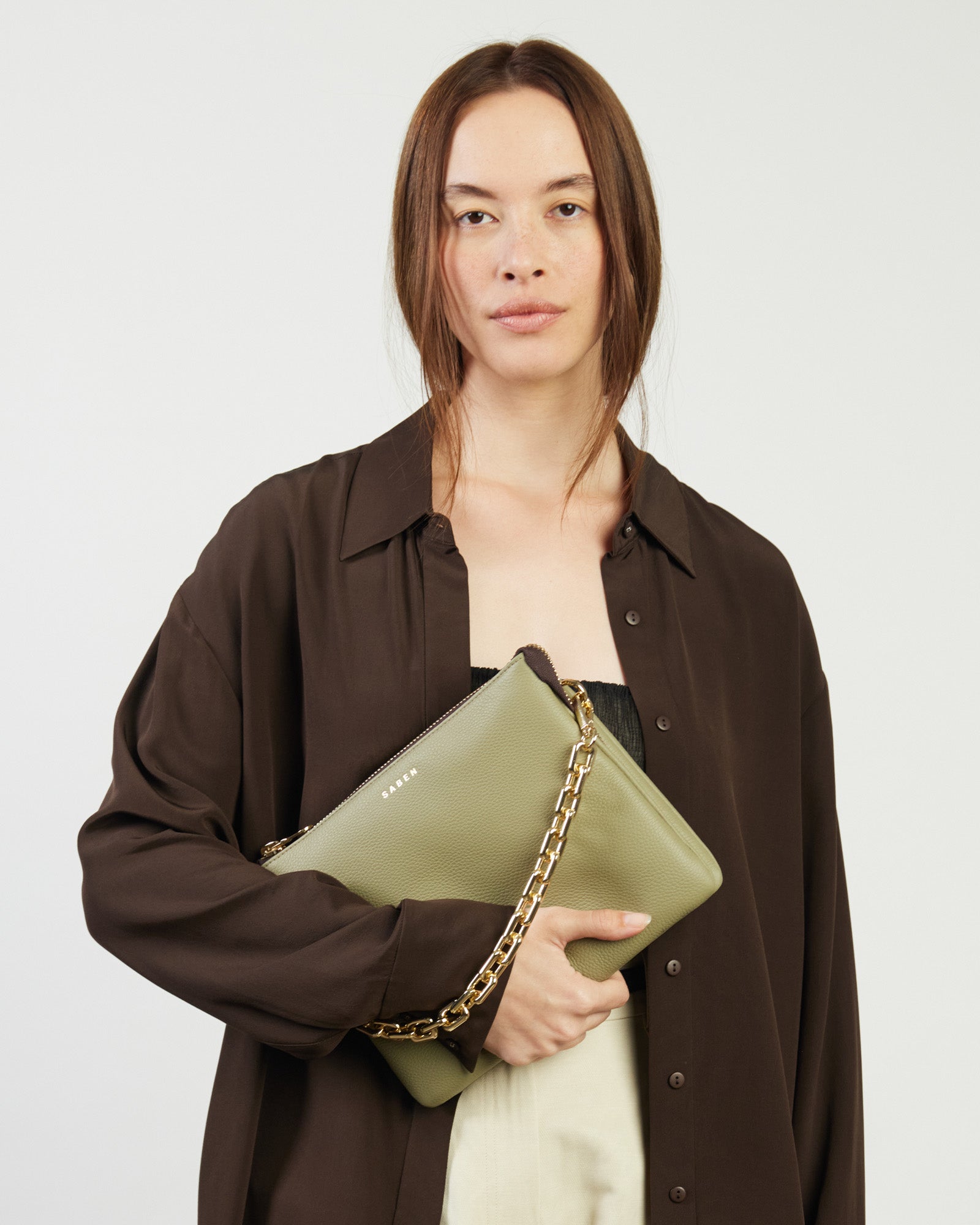 Matilda Crossbody Bag - Eucalyptus + Chunky Chain