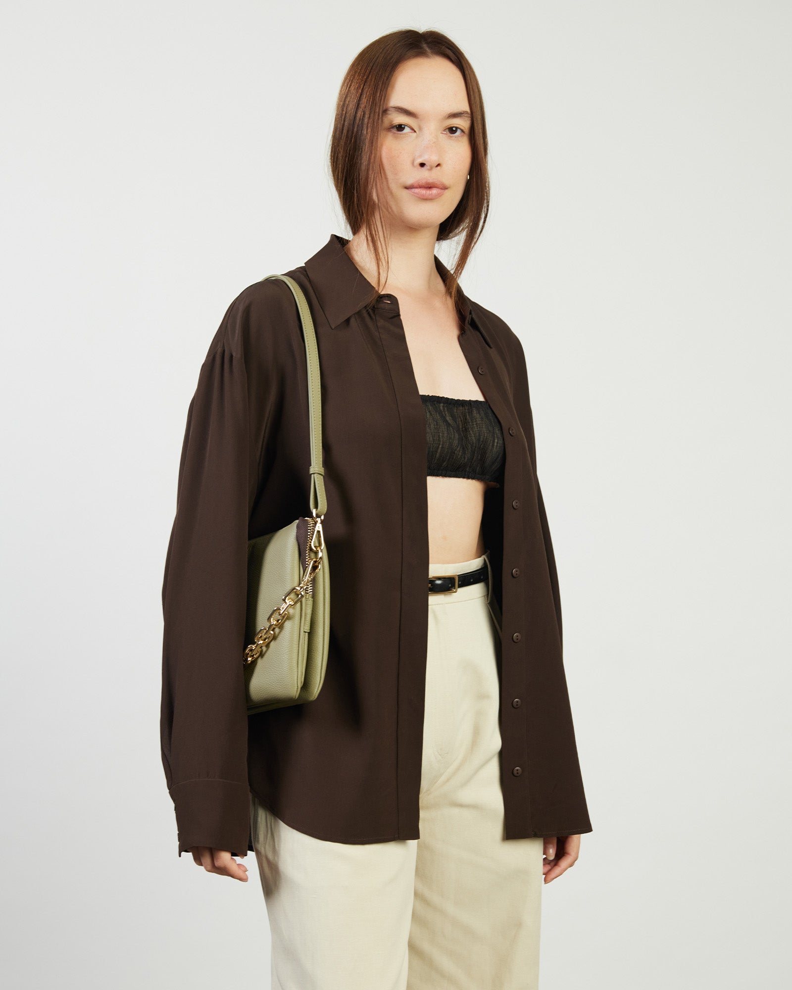 Matilda Crossbody Bag - Eucalyptus + Chunky Chain