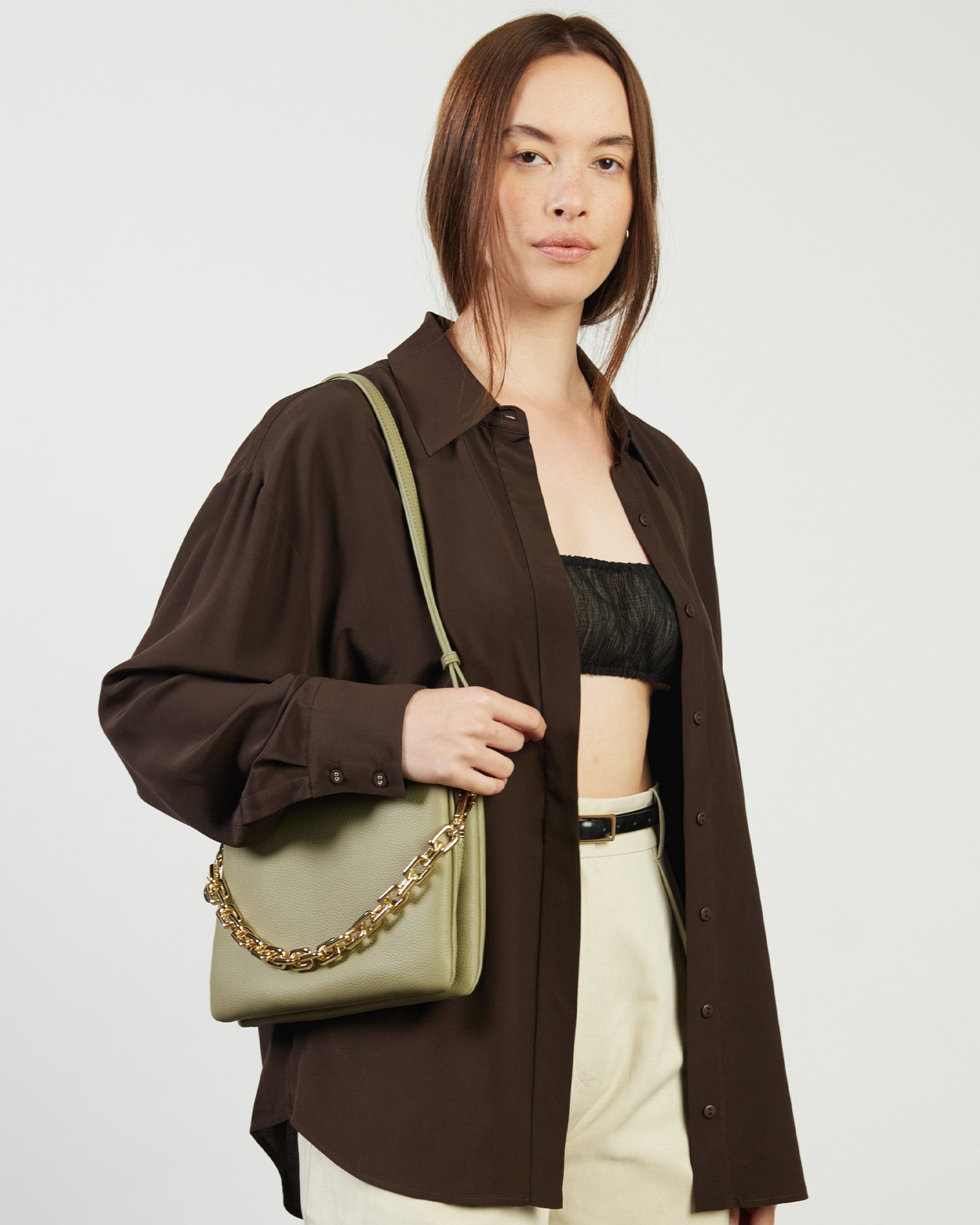 Matilda Crossbody Bag - Eucalyptus + Chunky Chain
