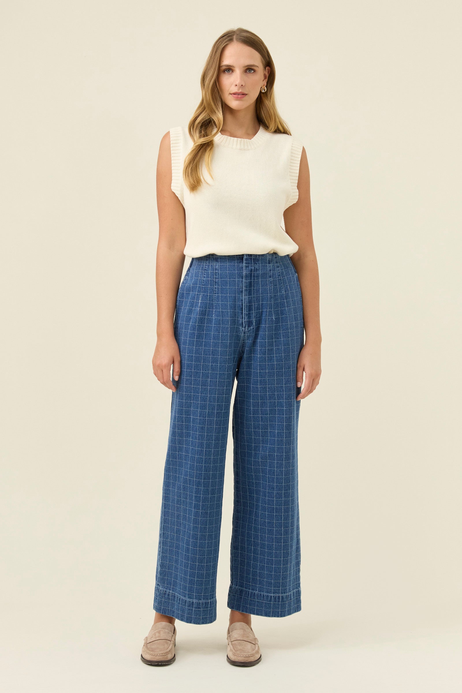 Sloane Denim Pant - Check PRE ORDER