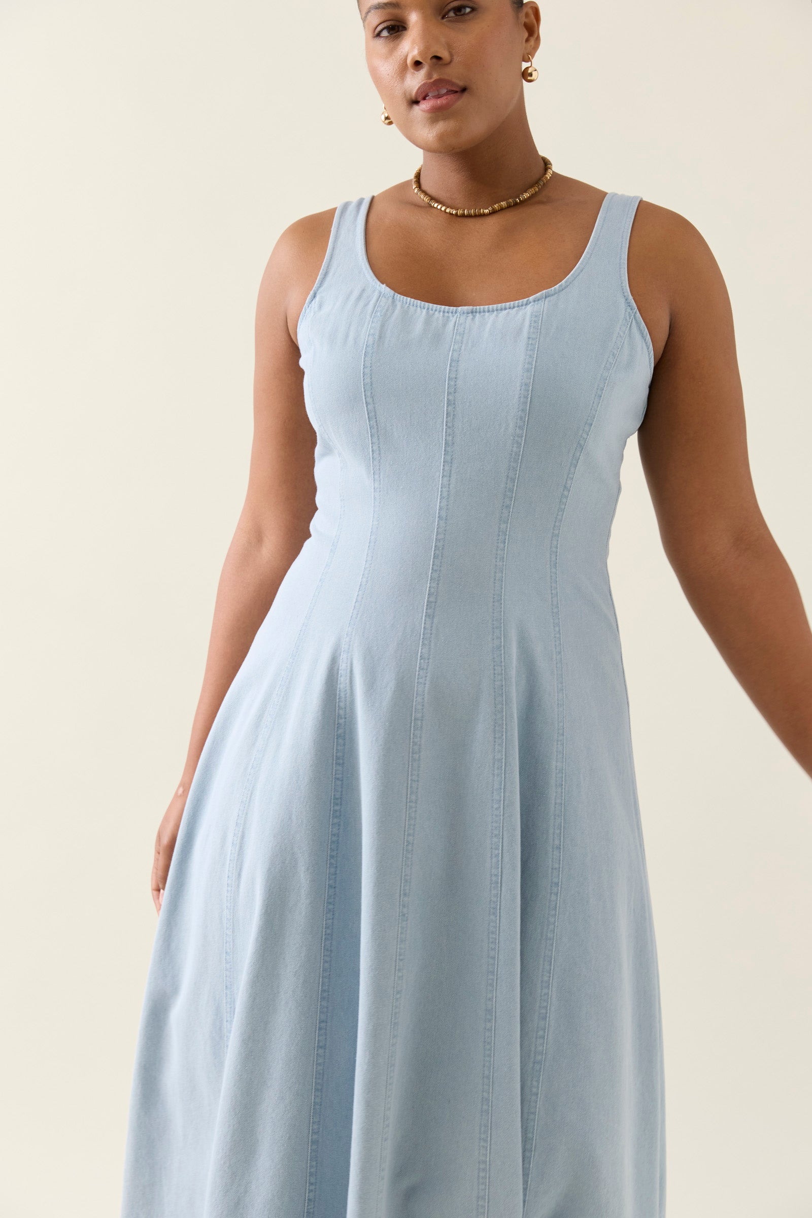 Sofie Denim Tank Dress - Sky