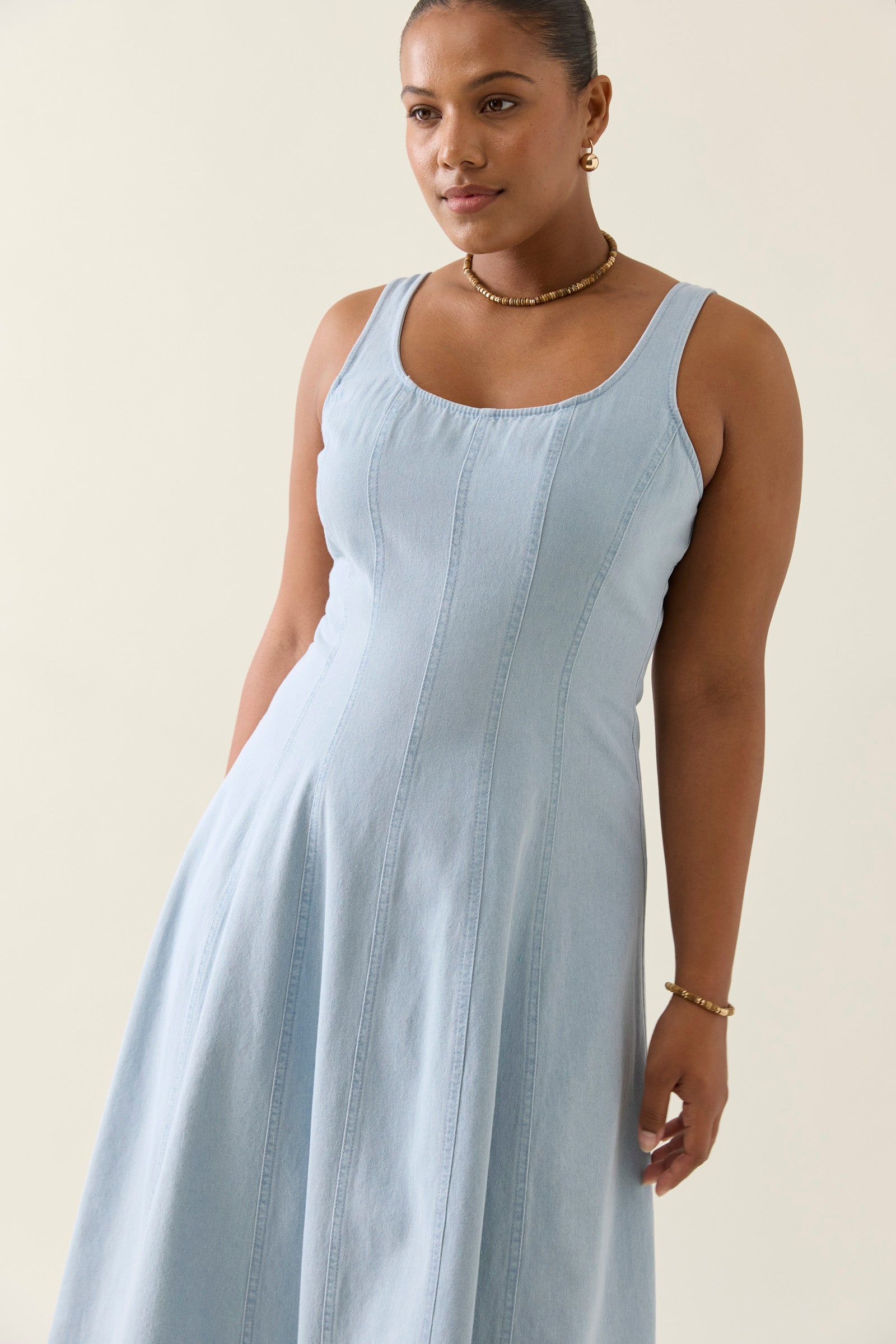 Sofie Denim Tank Dress - Sky