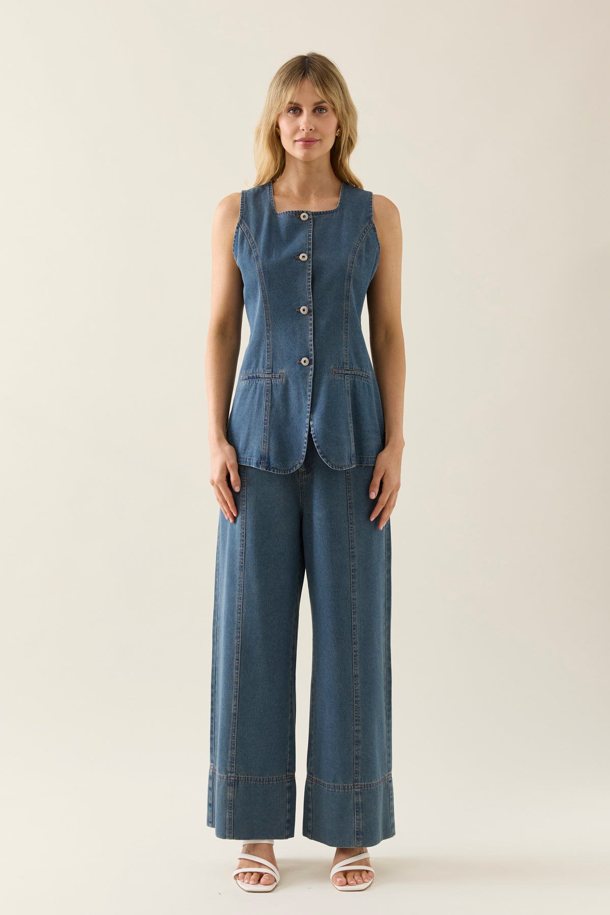 Isle of Mine CLEARANCE Sofie Denim Vest - Drift