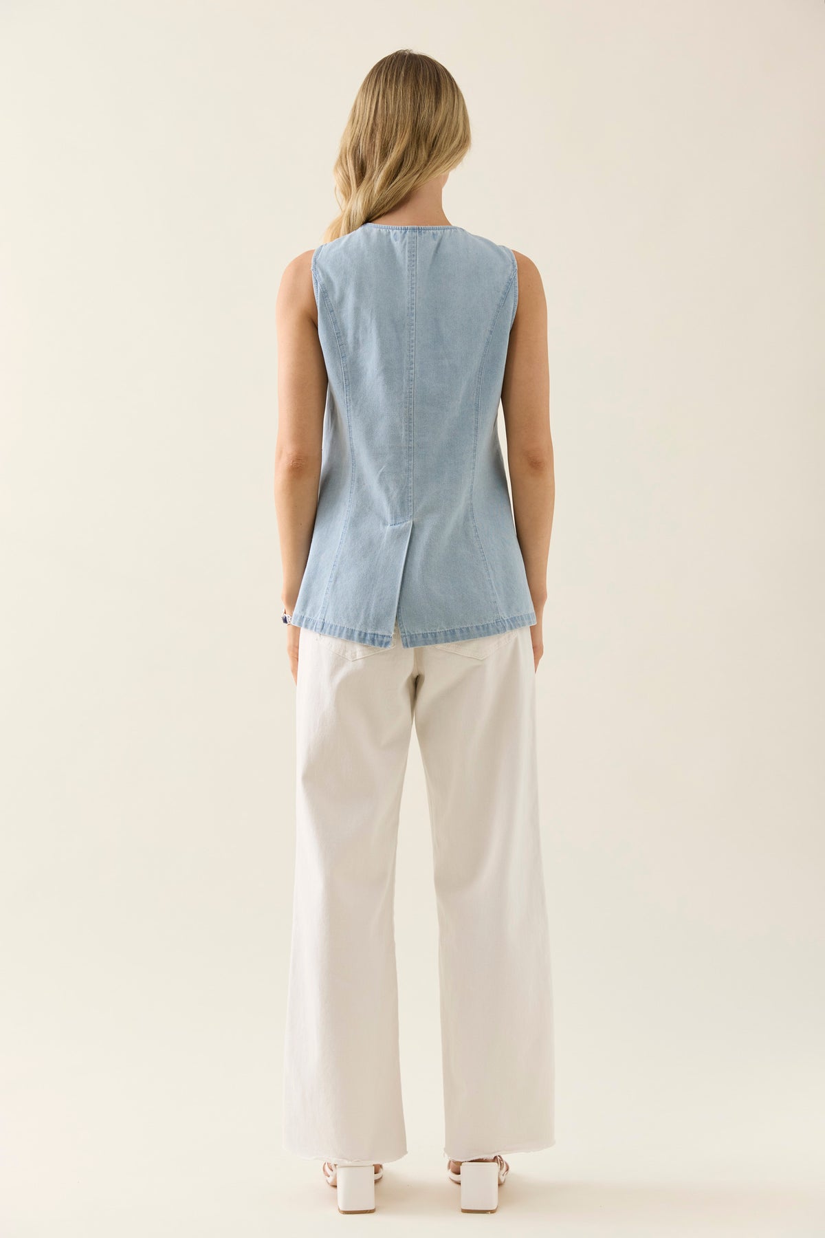 Isle of Mine CLEARANCE Sofie Denim Vest - Sky