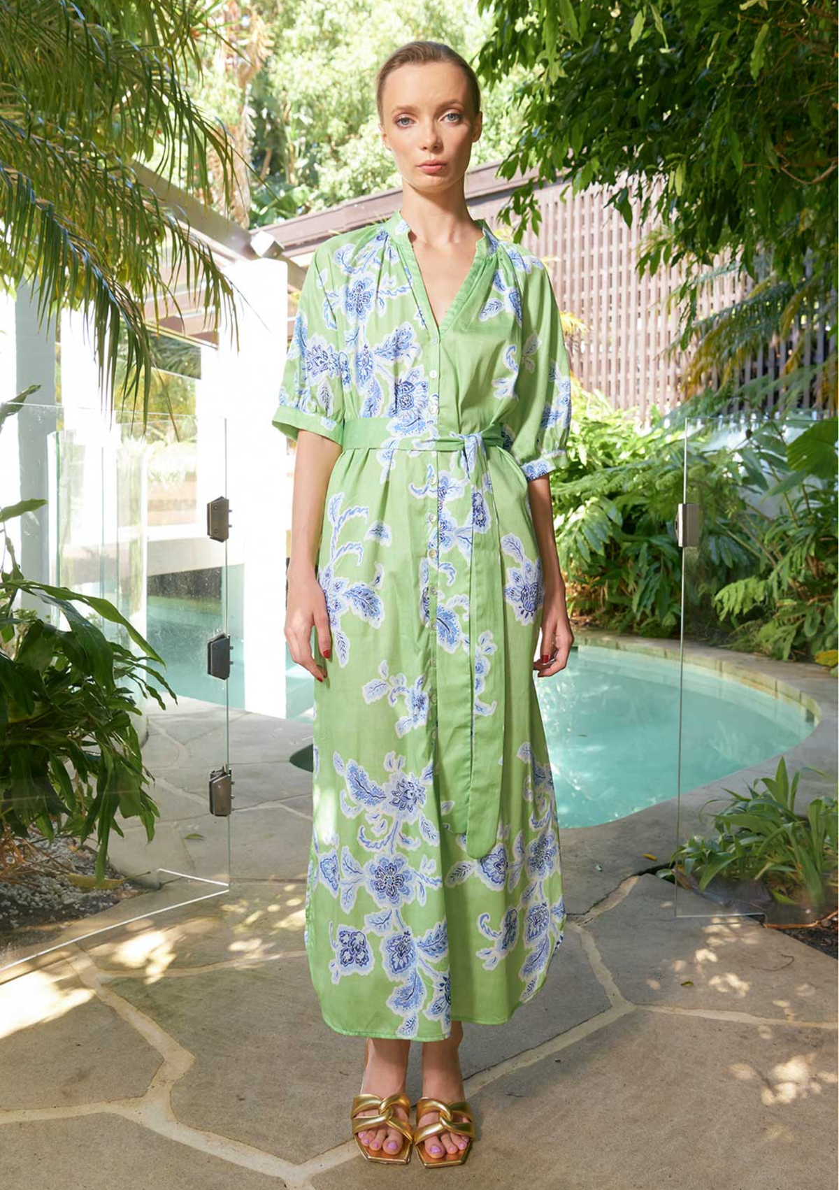 The Dreamer Label CLEARANCE Taylor Sundance Ankle Dress - Green