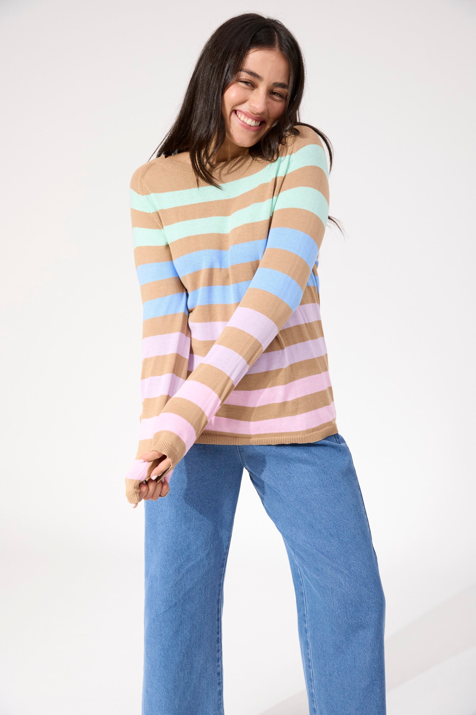 Vermont Stripe Jumper - Tan
