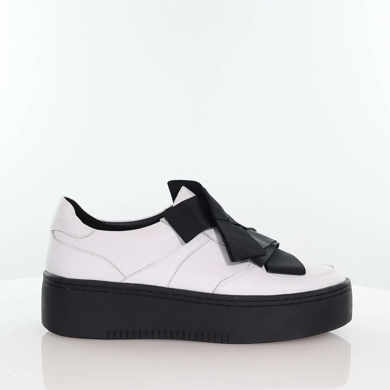 Yoko Sneaker - White / Black Ribbon / Black Sole COMING SOON
