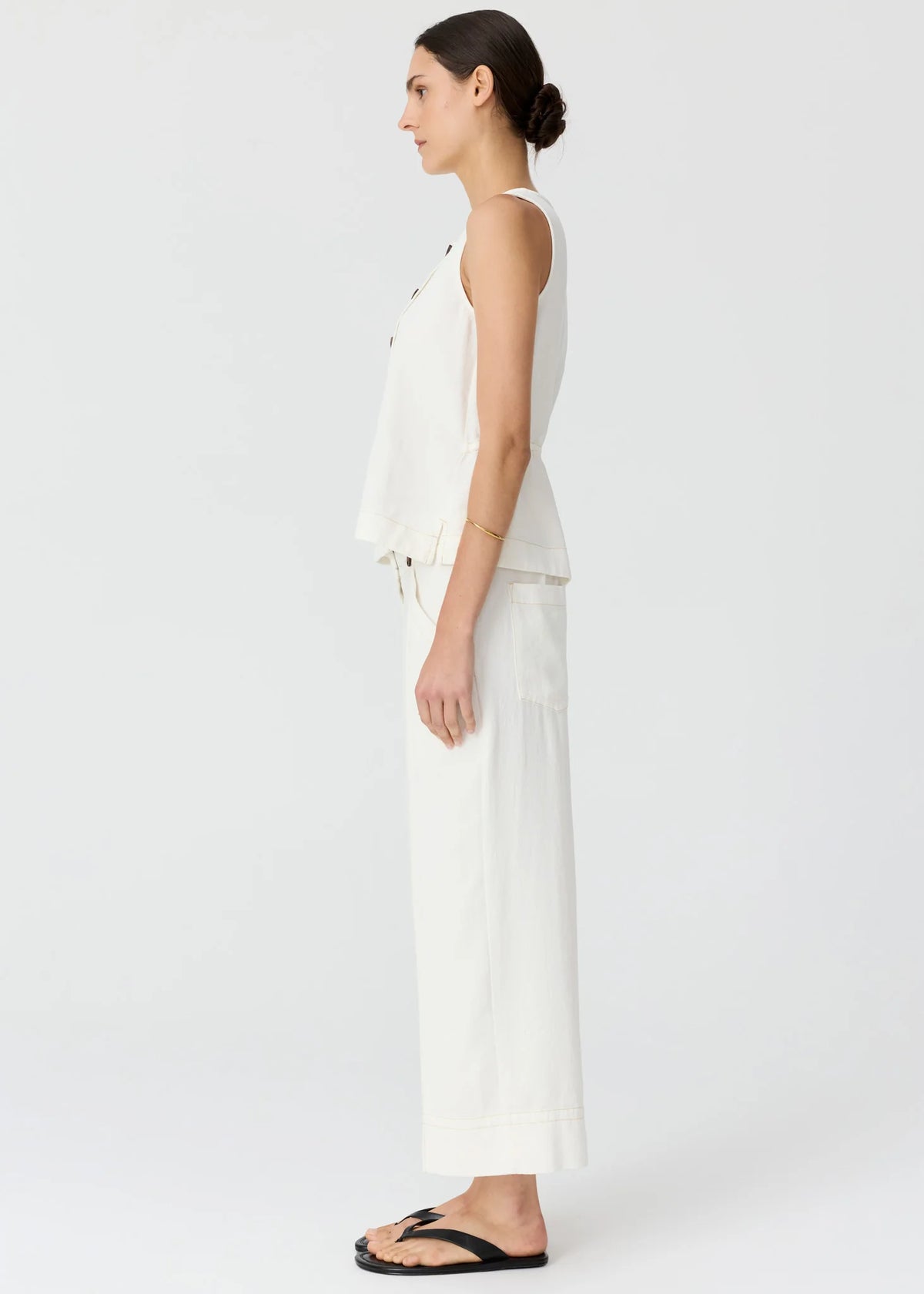 Pol Anise Crop Pant - Chalk