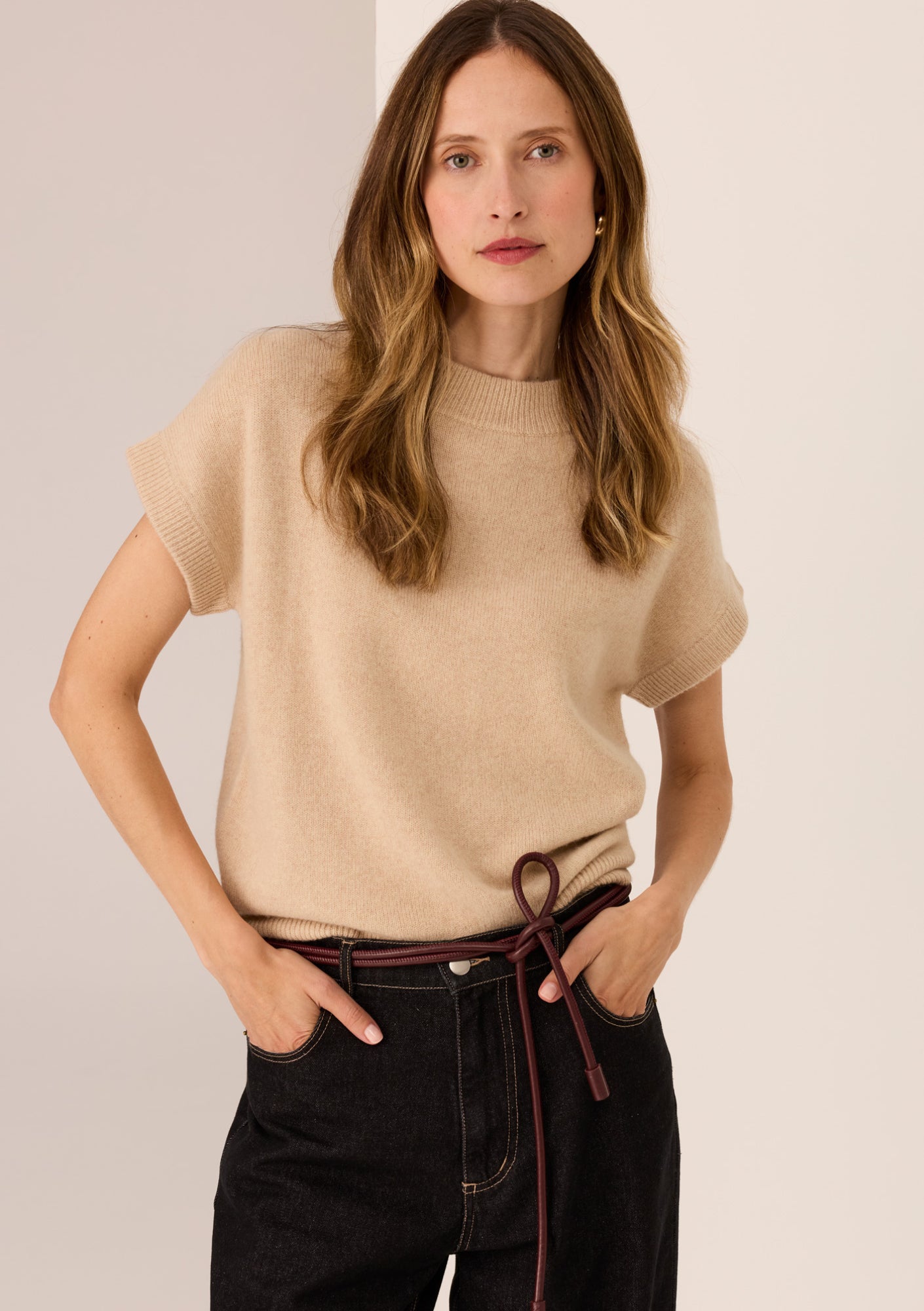 Astor Knit Top - Pebble