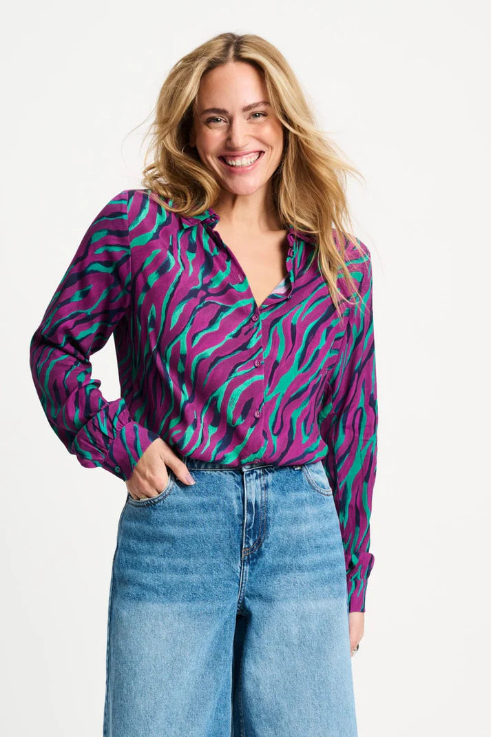 Blouse - Mila Animal Purple PRE ORDER