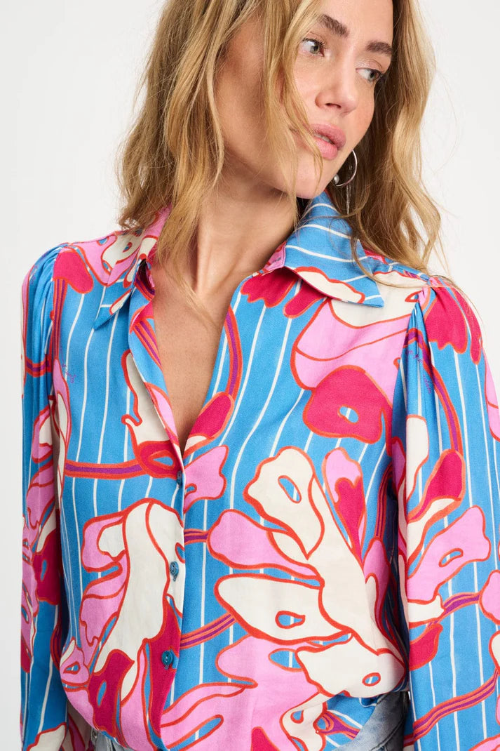 Blouse - Urban Flora Stripe PRE ORDER