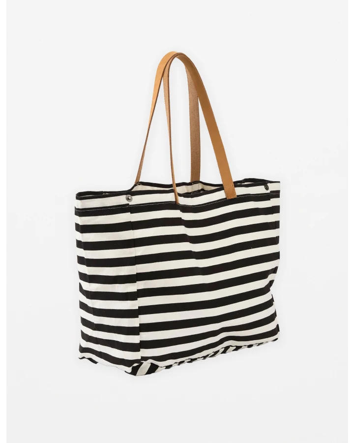 Bodrum Tote - Black Stripe