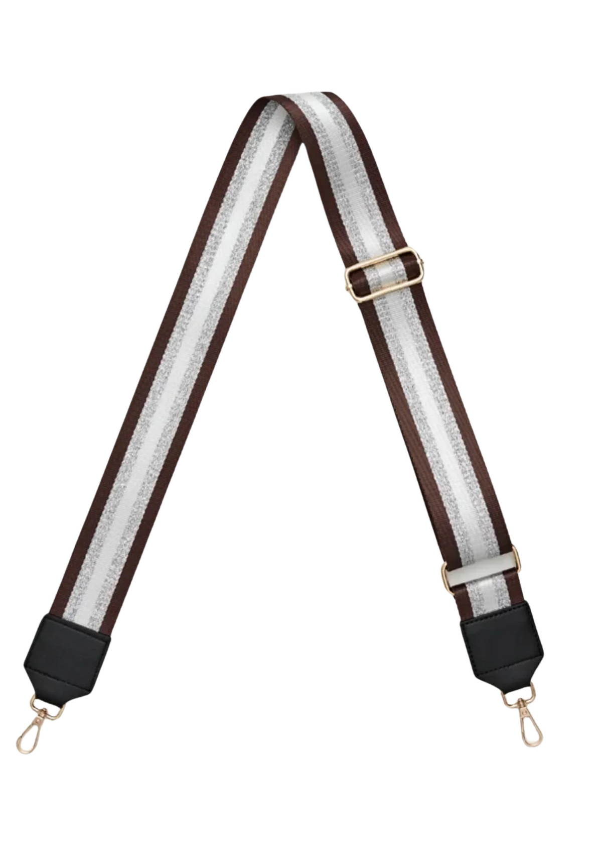Stella + Gemma Bag Strap - Brown + Silver Stripe