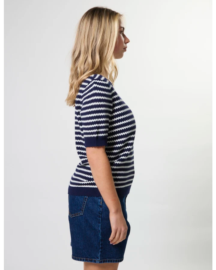 Charly Knit - Navy & White Stripe