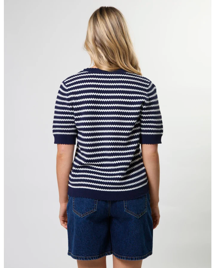 Charly Knit - Navy & White Stripe