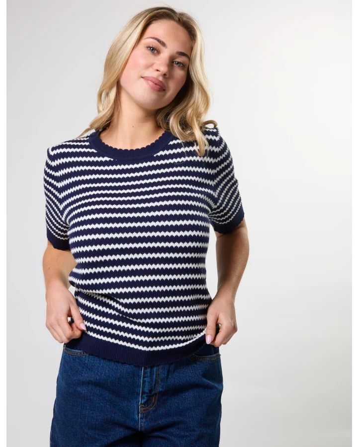 Charly Knit - Navy & White Stripe