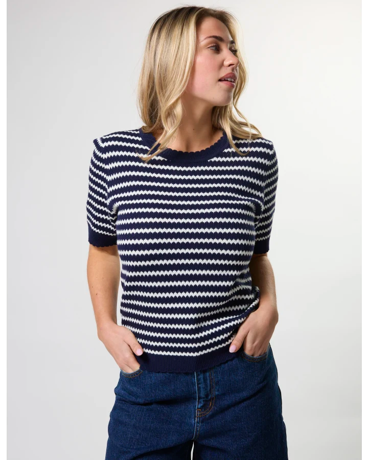 Charly Knit - Navy & White Stripe