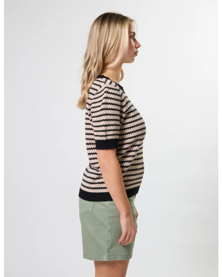 Charly Knit - Sand & Black Stripe