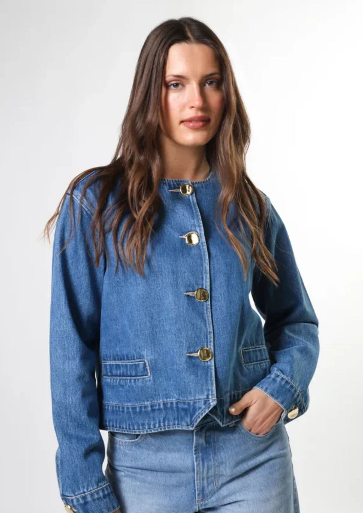 Stella + Gemma Clara Jacket - Mid Blue