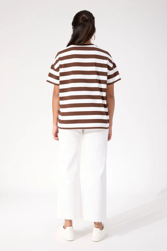 Columbus Stripe T Shirt - Brown COMING SOON