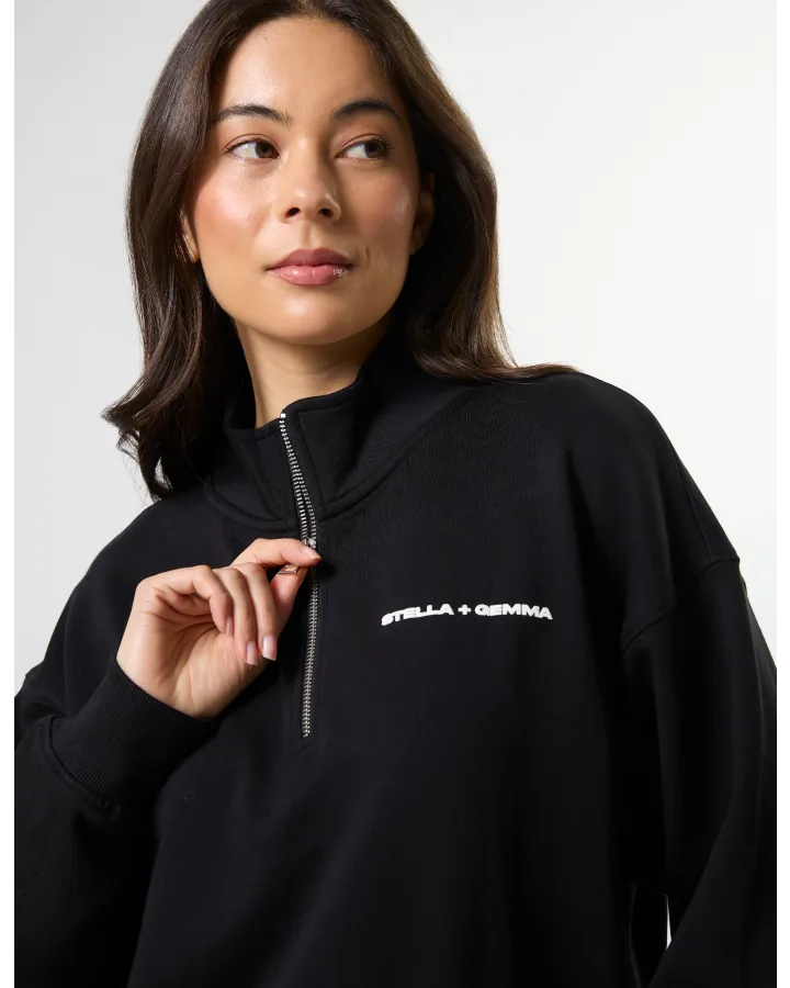 Core 1/4 Zip Sweater - Black