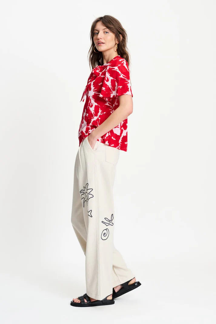 Top - Crinkle Bubble Bloom Red PRE ORDER