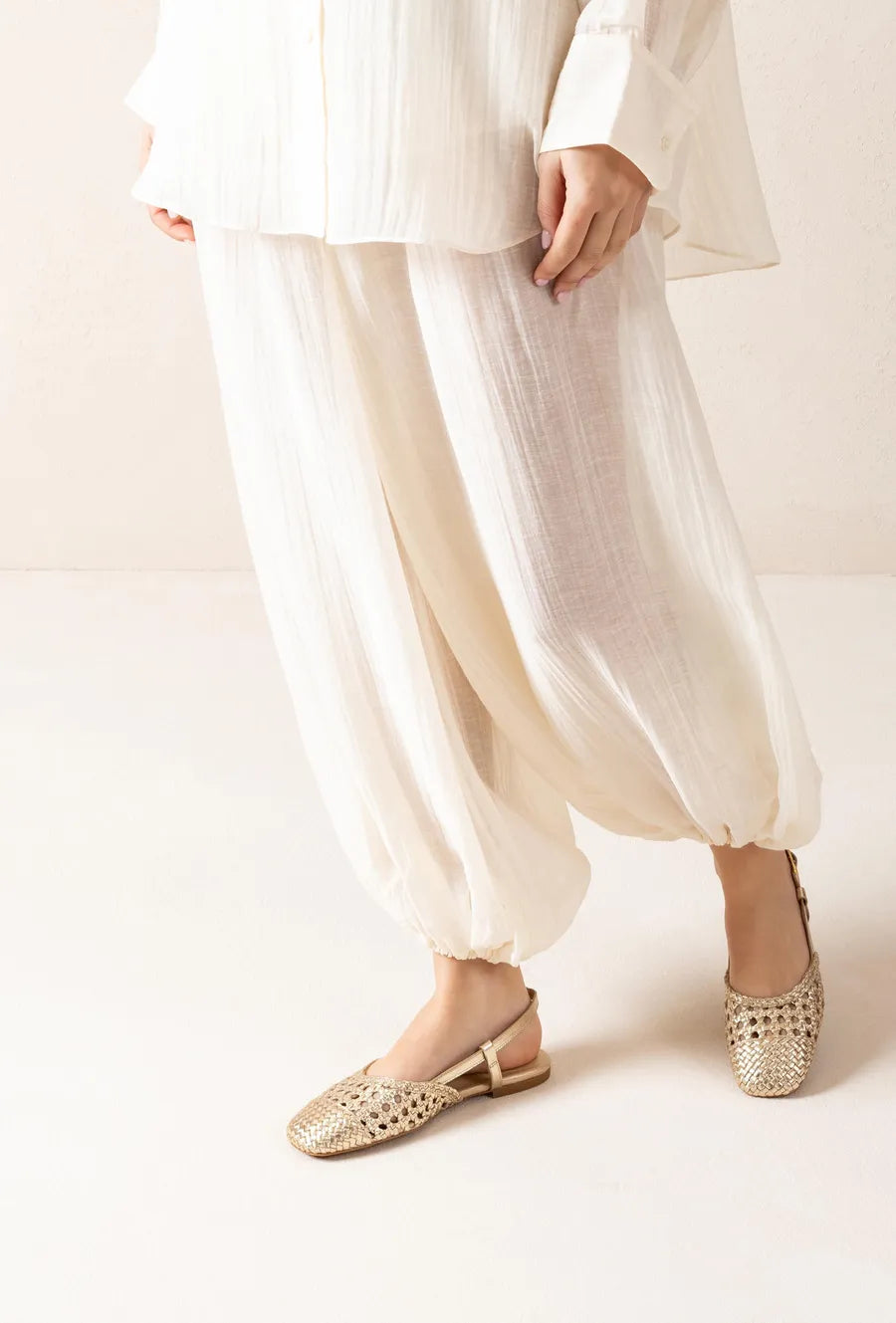 Badri Braided Leather Slingback - Platino COMING SOON