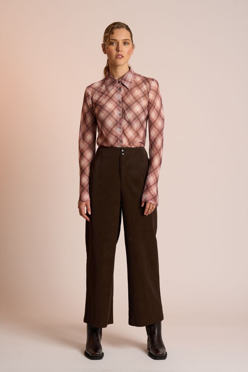 Edgy Shirt - Raisin Check