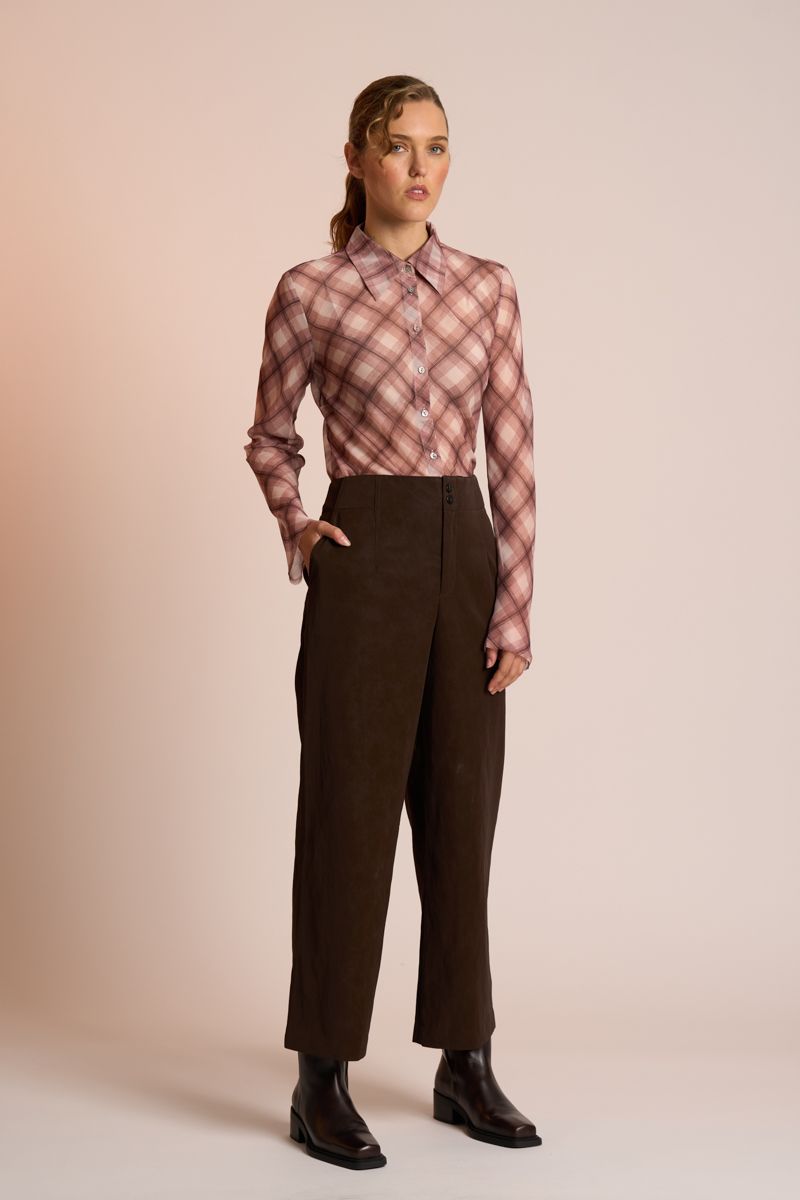 Edgy Shirt - Raisin Check