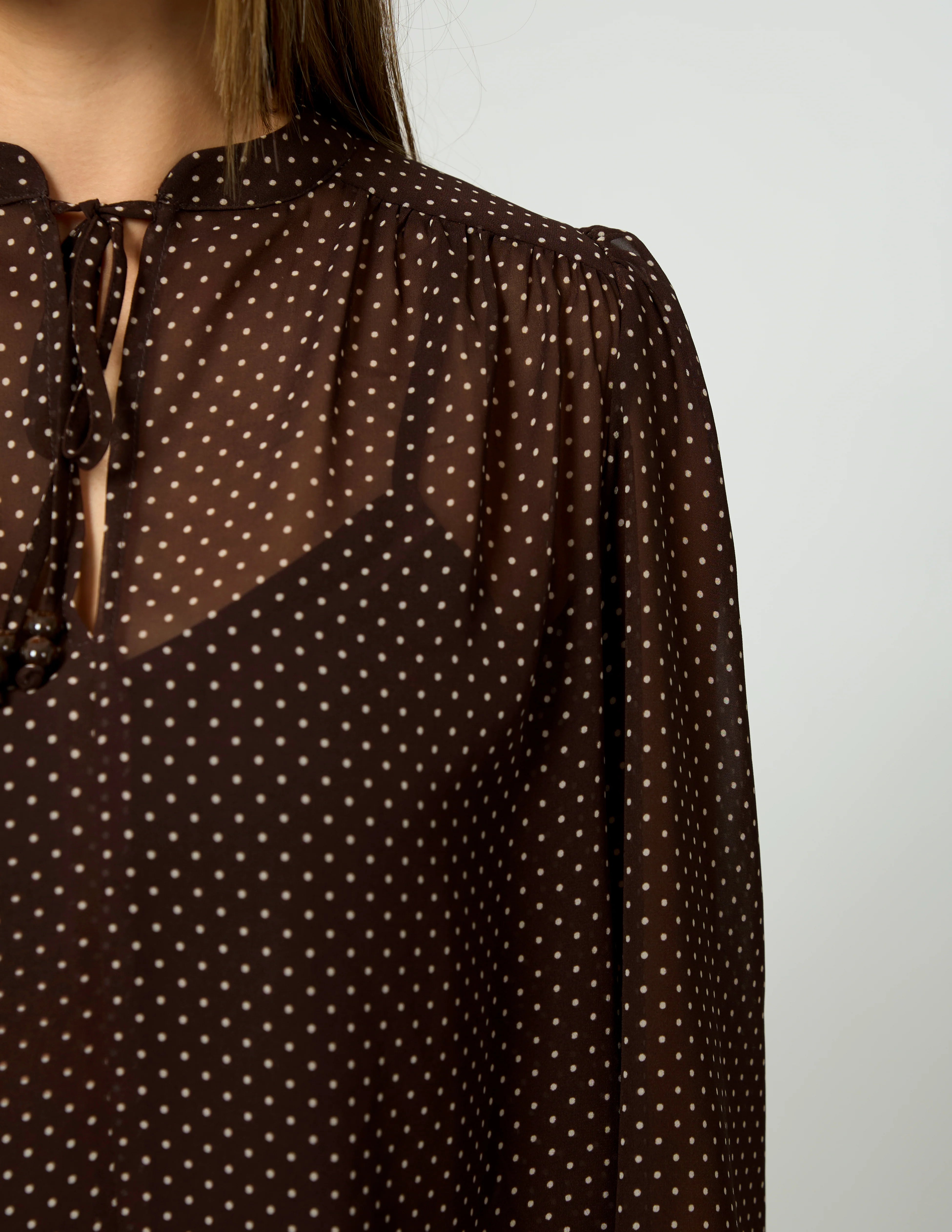 Esme Blouse - Chocolate Pin Dot COMING SOON