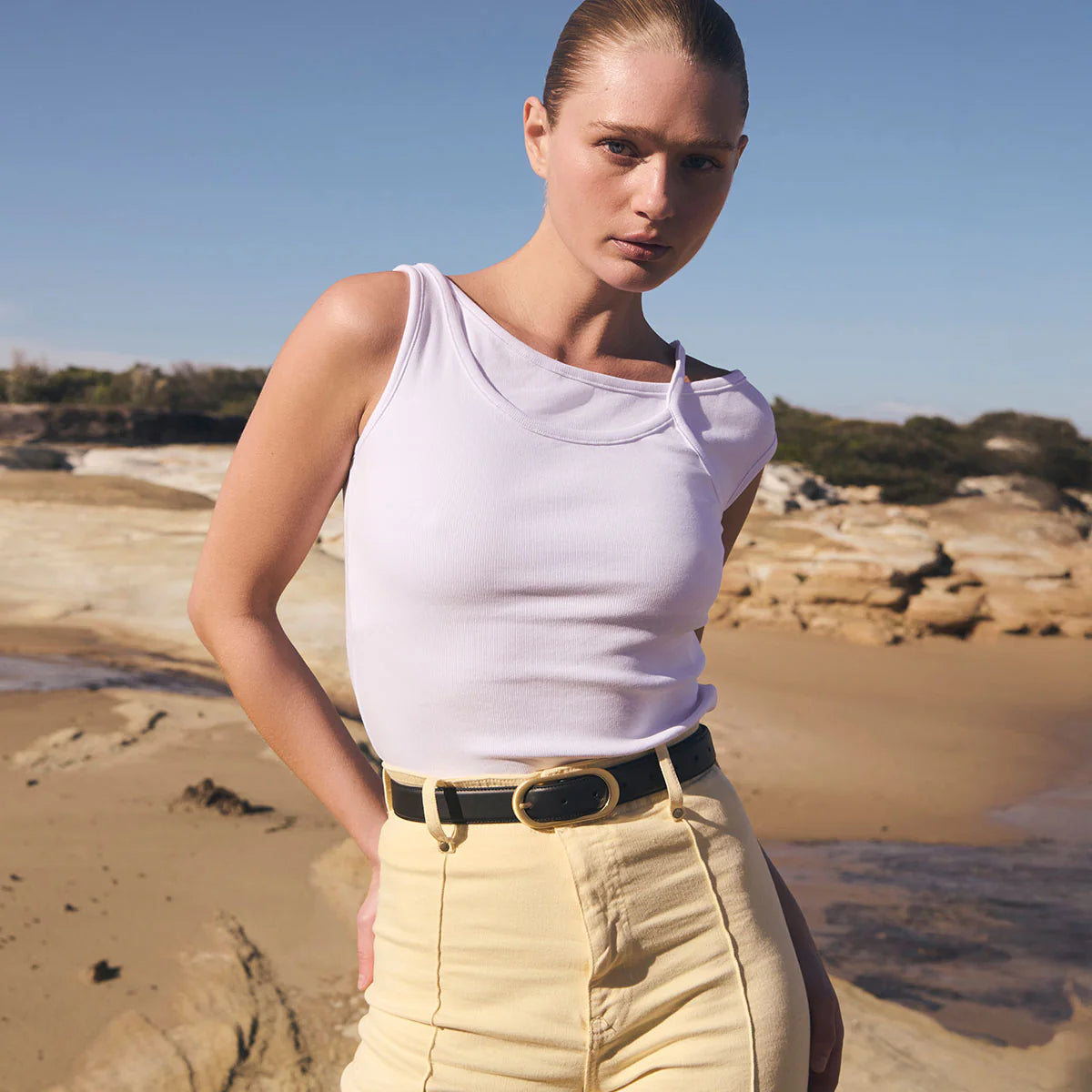 Status Anxiety Final Loop Belt - Black Nappa / Gold