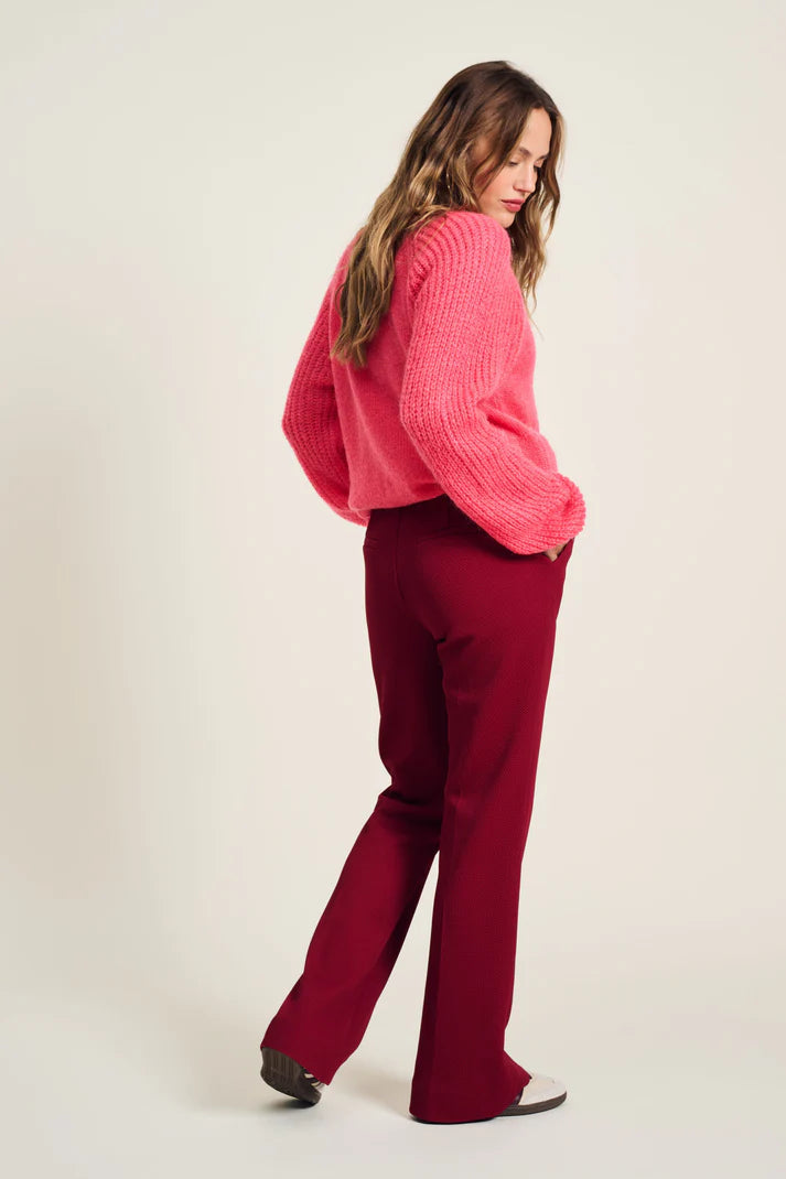 Pom Amsterdam CLEARANCE Flare Pants - Burgundy Red