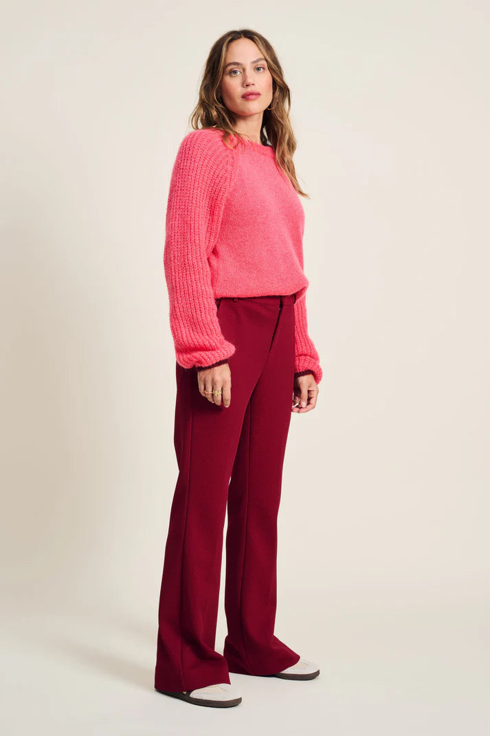 Pom Amsterdam CLEARANCE Flare Pants - Burgundy Red