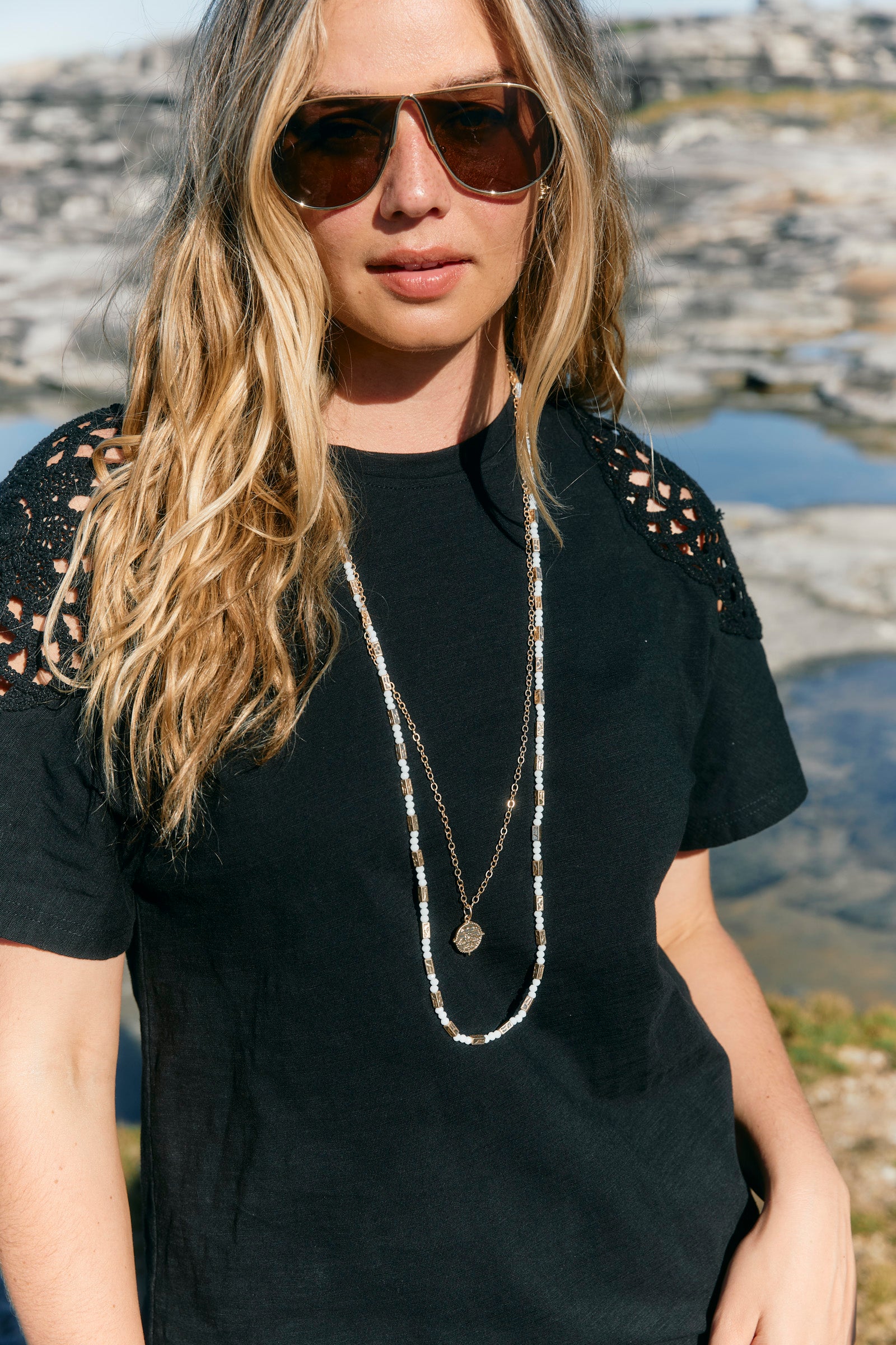 Frida Necklace - Gold / White COMING SOON