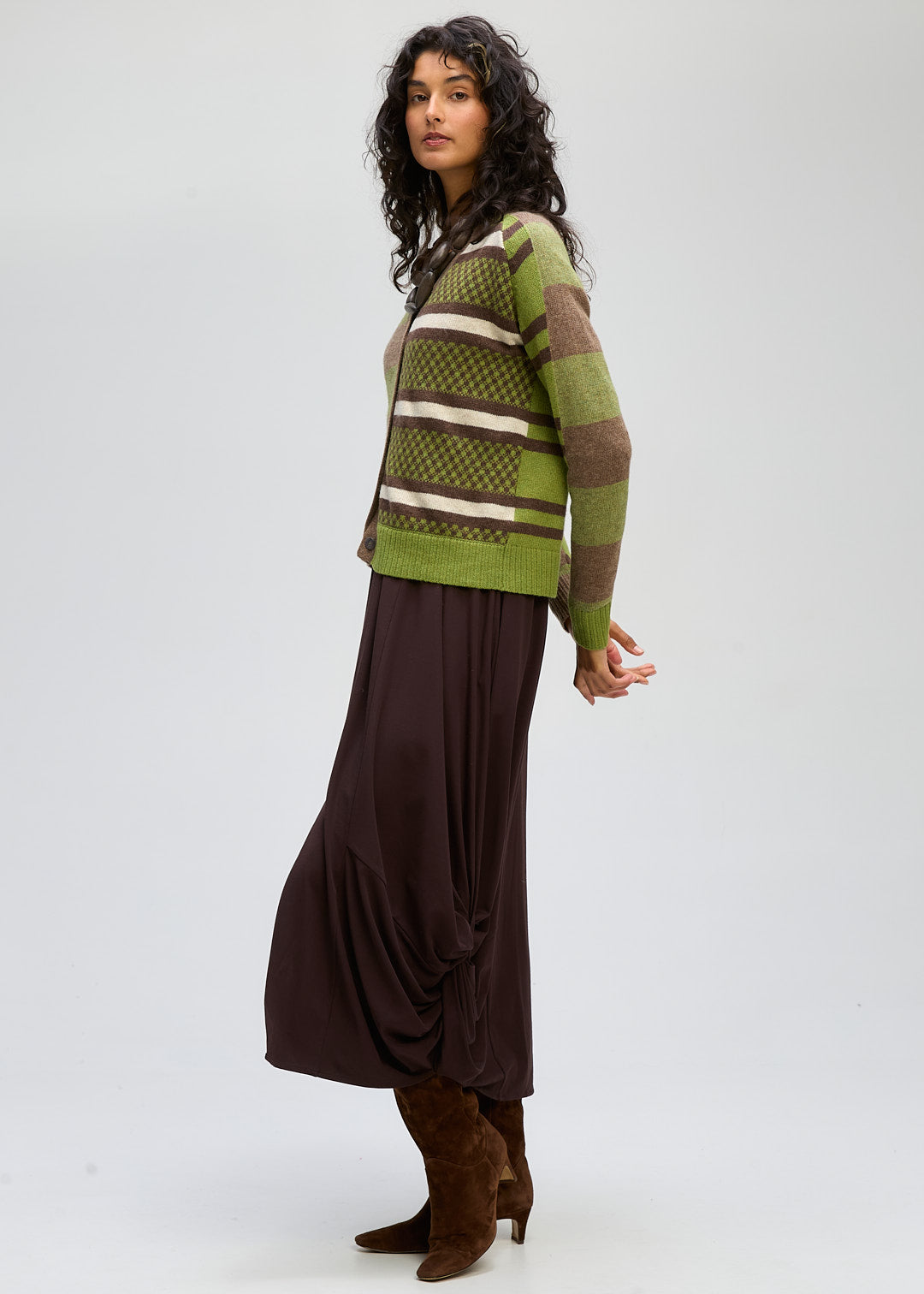 Grove Stripe Cardi - Cocoa