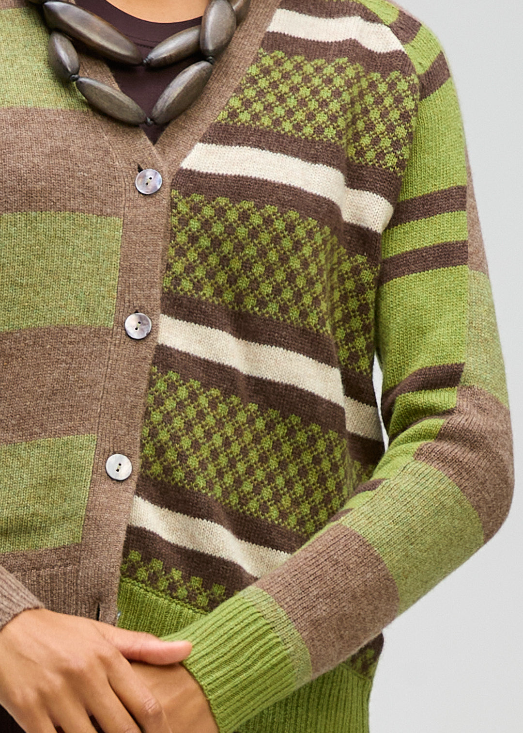 Grove Stripe Cardi - Cocoa