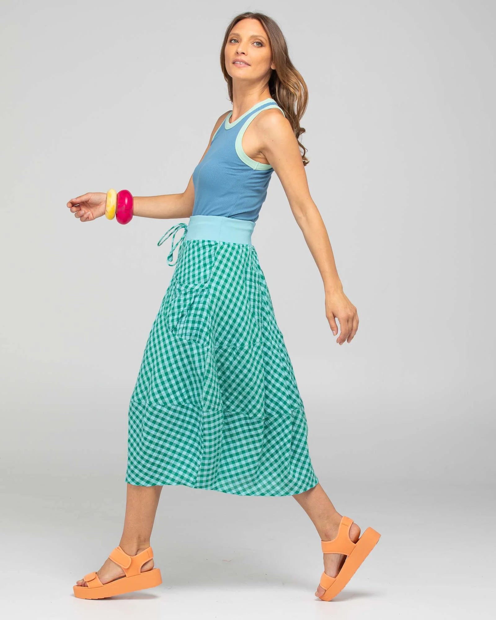 Guru Skirt - Green Seersucker COMING SOON (click the link in product for automated arrival notification)