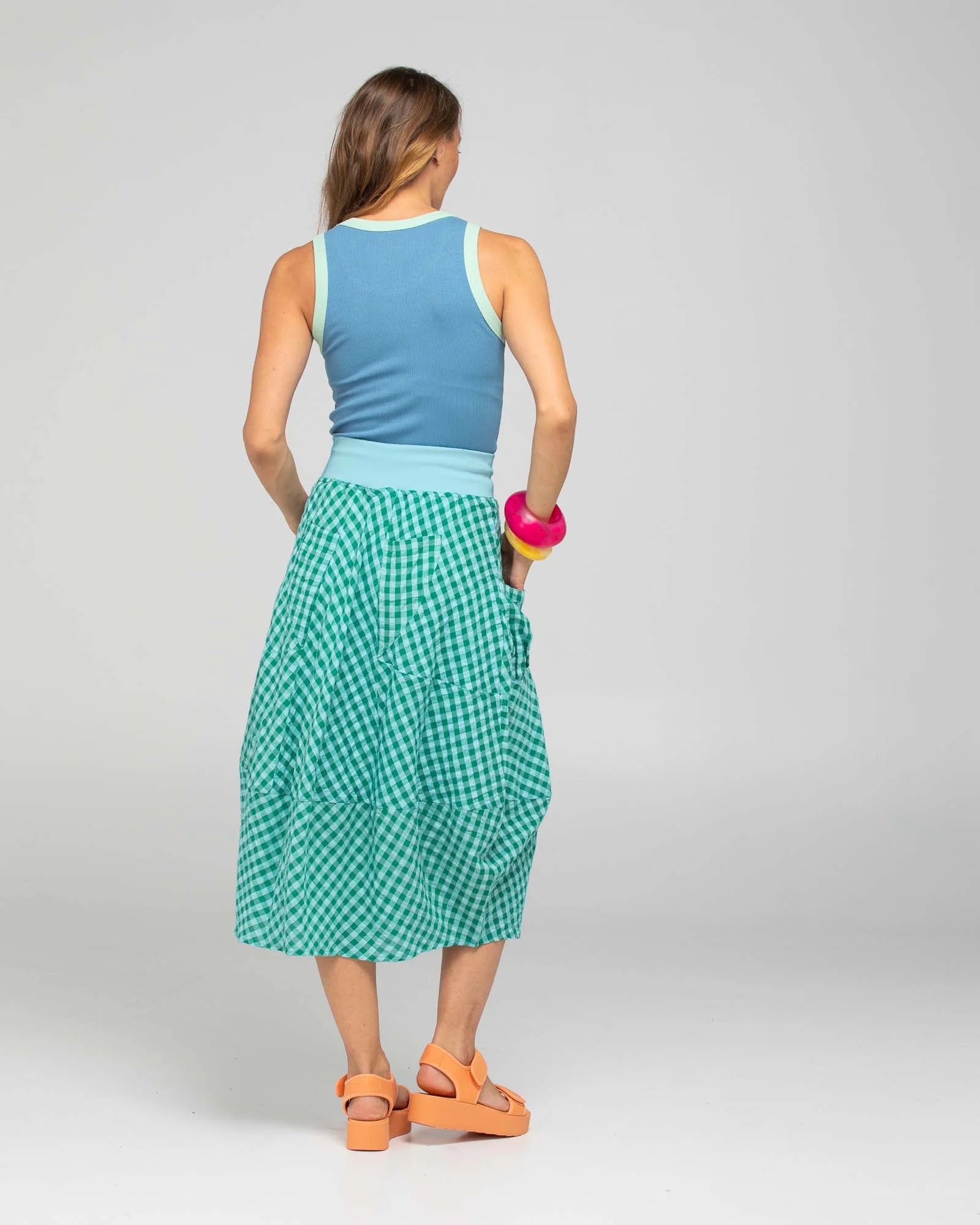 Guru Skirt - Green Seersucker COMING SOON (click the link in product for automated arrival notification)