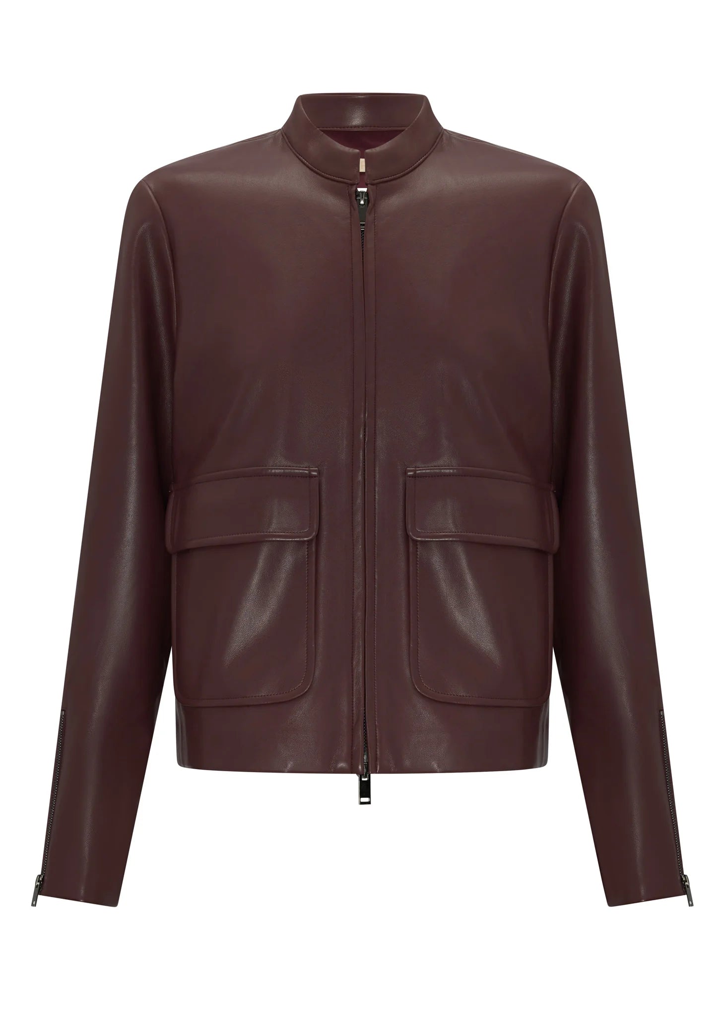Hugo Zip Crop Jacket - Merlot