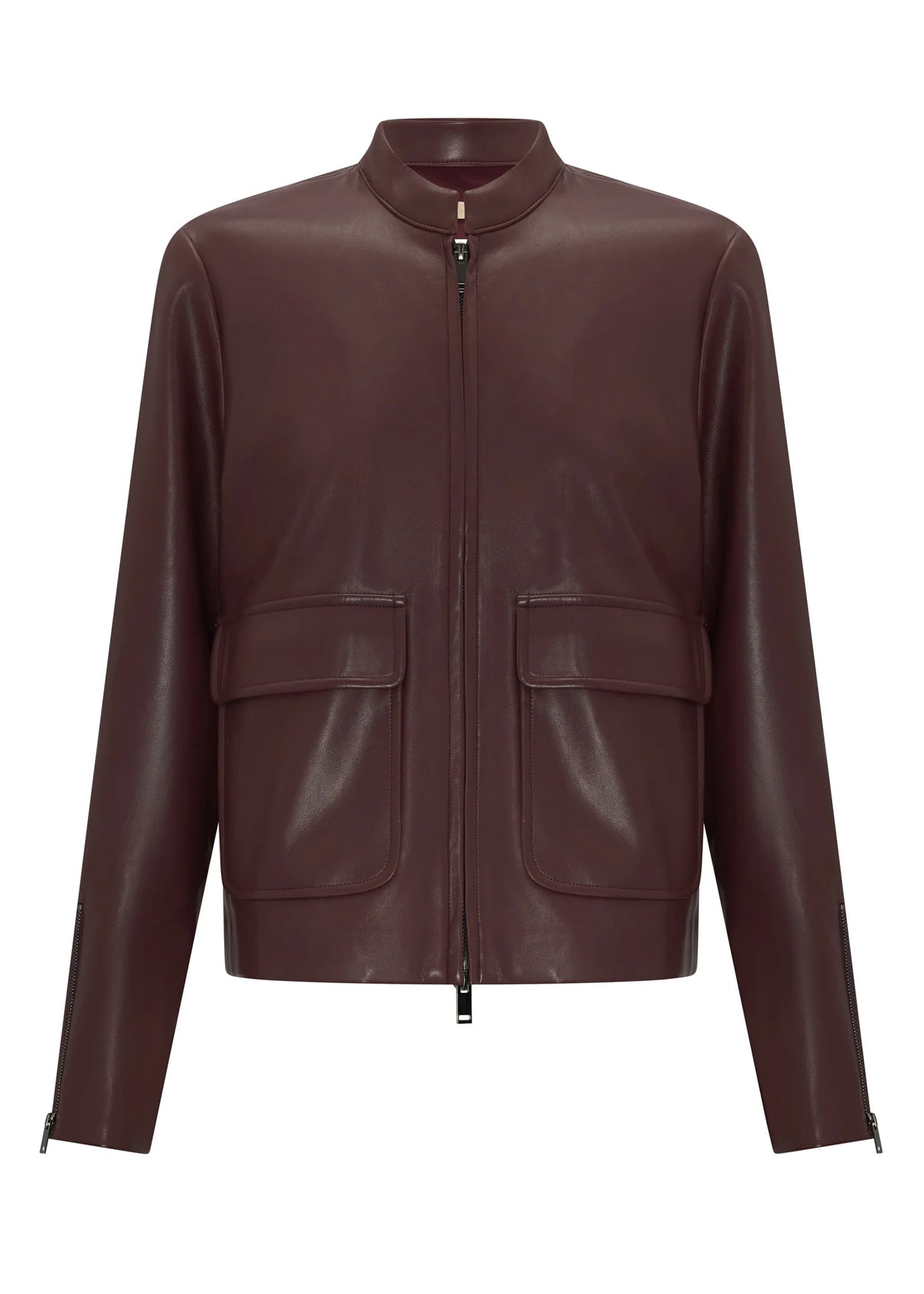 Pol Hugo Zip Crop Jacket - Merlot