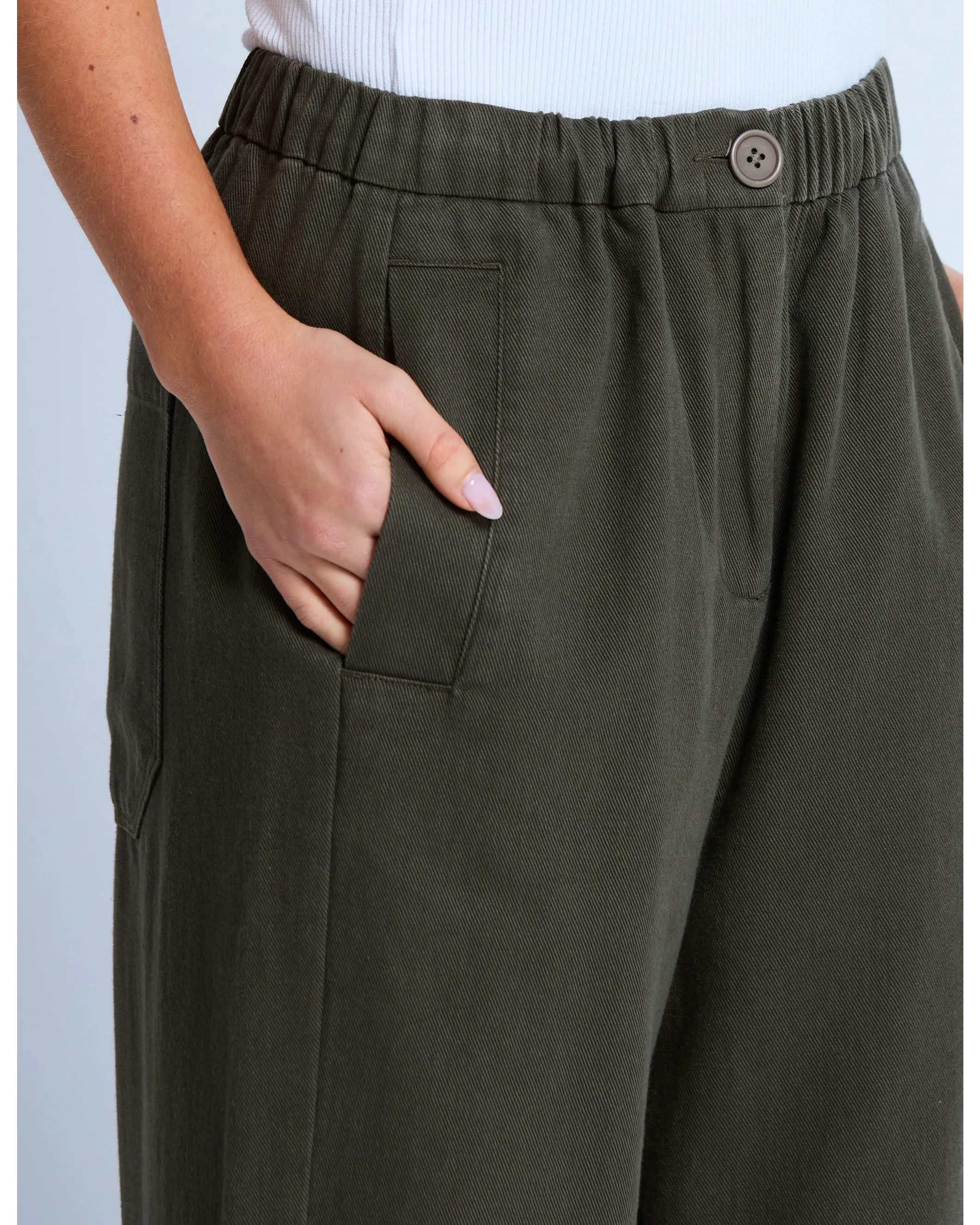 Jamie Barrel Pant - Moss