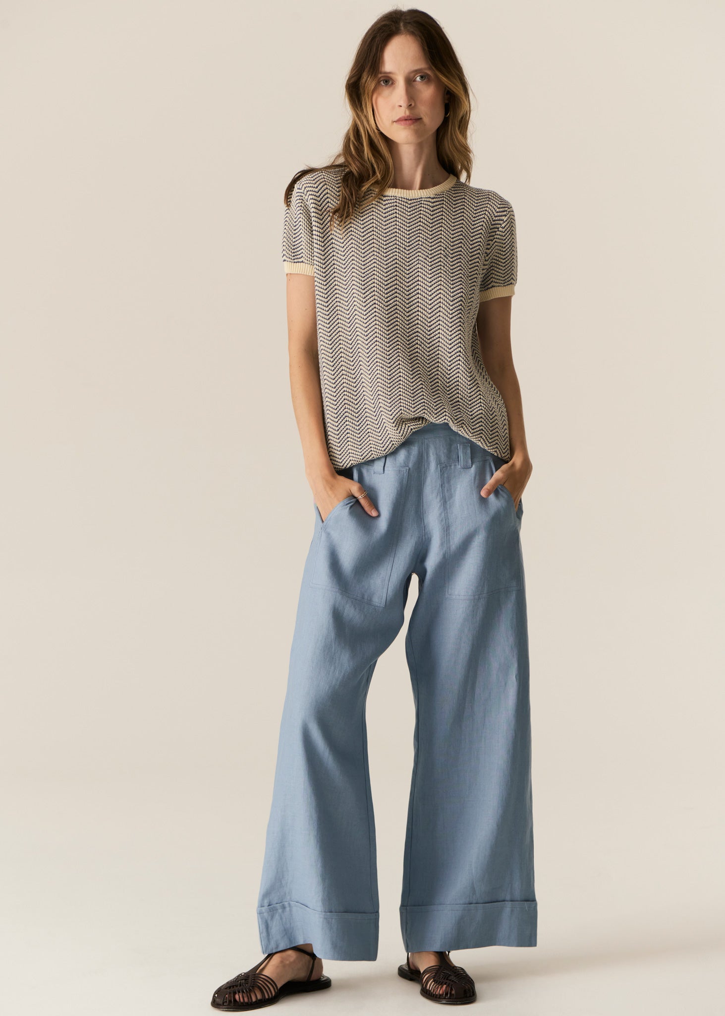 Jules Tee - Blue / Ivory