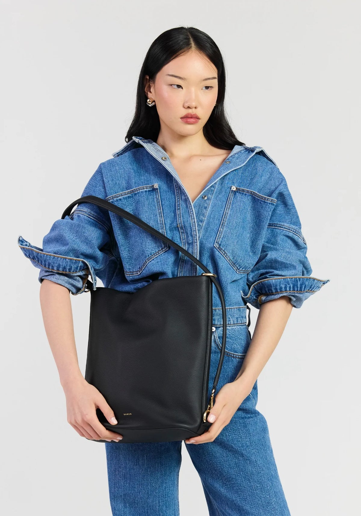 Saben June Shoulder Bag - Black Luxe