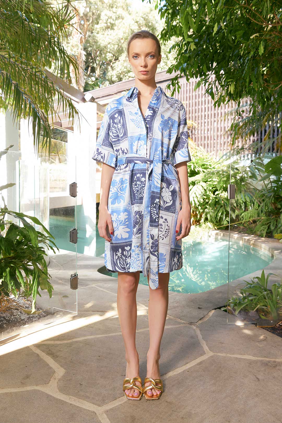 Kiara Botanical Dress - Denim