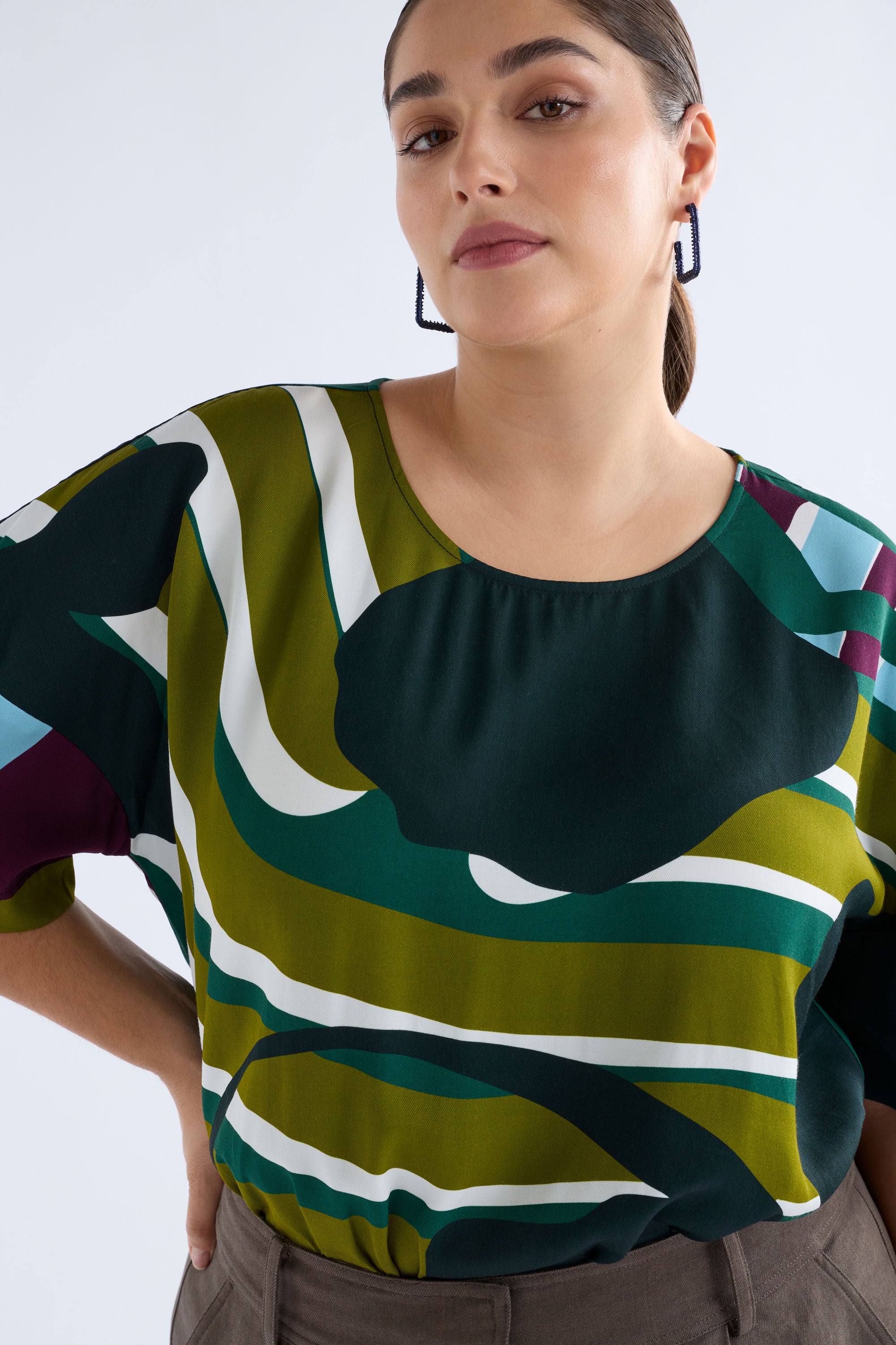 Kobaii Top - Stribe Print